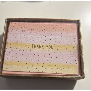 Thank You Card Set 16 Stephanie Ryan New Pink Gold Cards Office Party Wedding